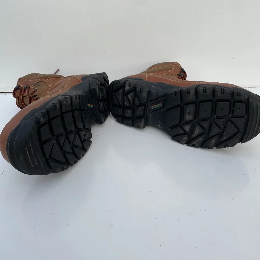 Hytest Men's Waterproof Steel Toed Leather Work Safety Boots Size M11 Brown